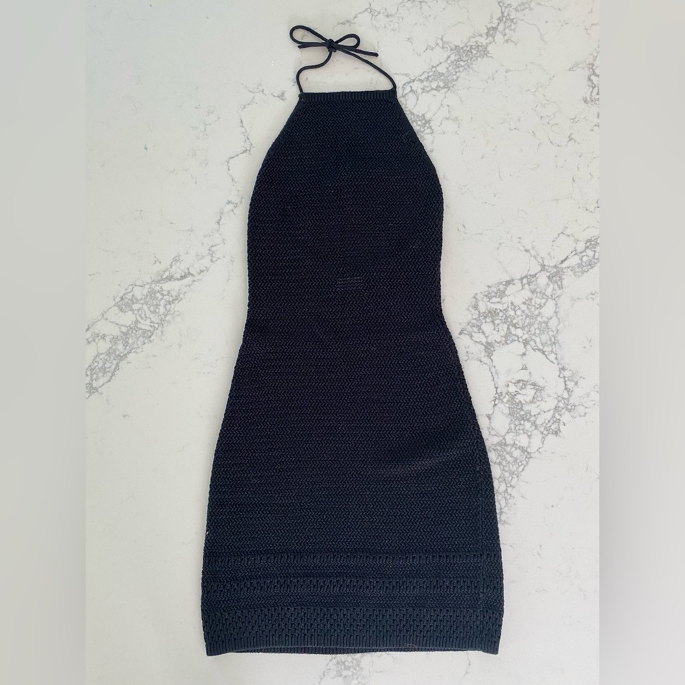 Aritzia Wilfred Sunset Crochet Halter Dress